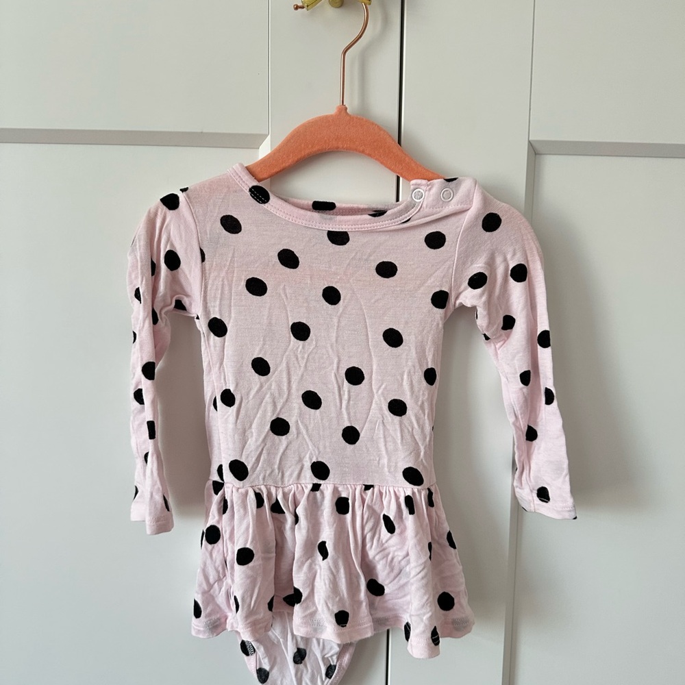 Posh Peanut Pink Polka Dot onesie